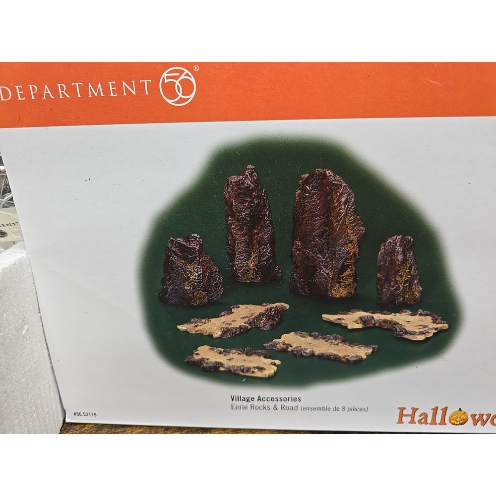 Dept 56 Halloween EERIE Rocks & Road Set Of 8 Peices 56.53119 Village Collection